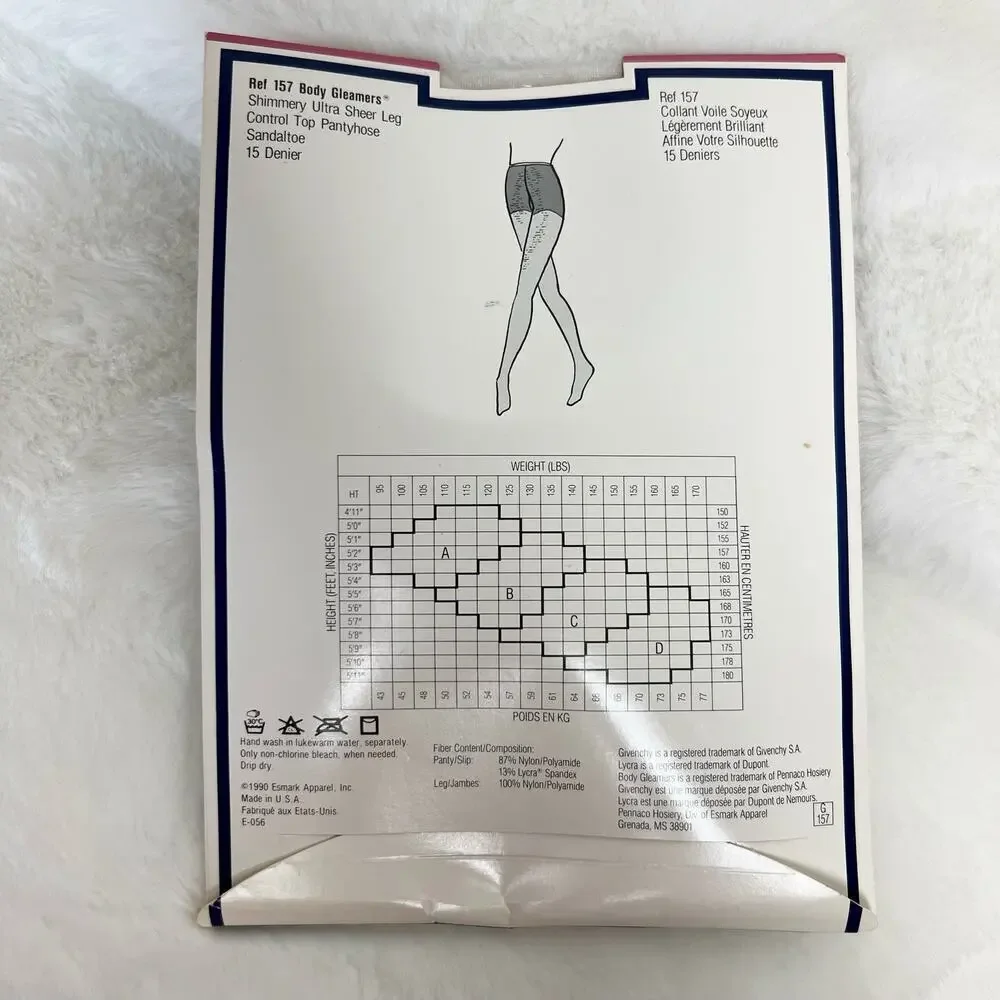 Vintage NEW GIVENCHY White Crystal‎ Shimmery Ultra Sheer Control Top Pantyhose